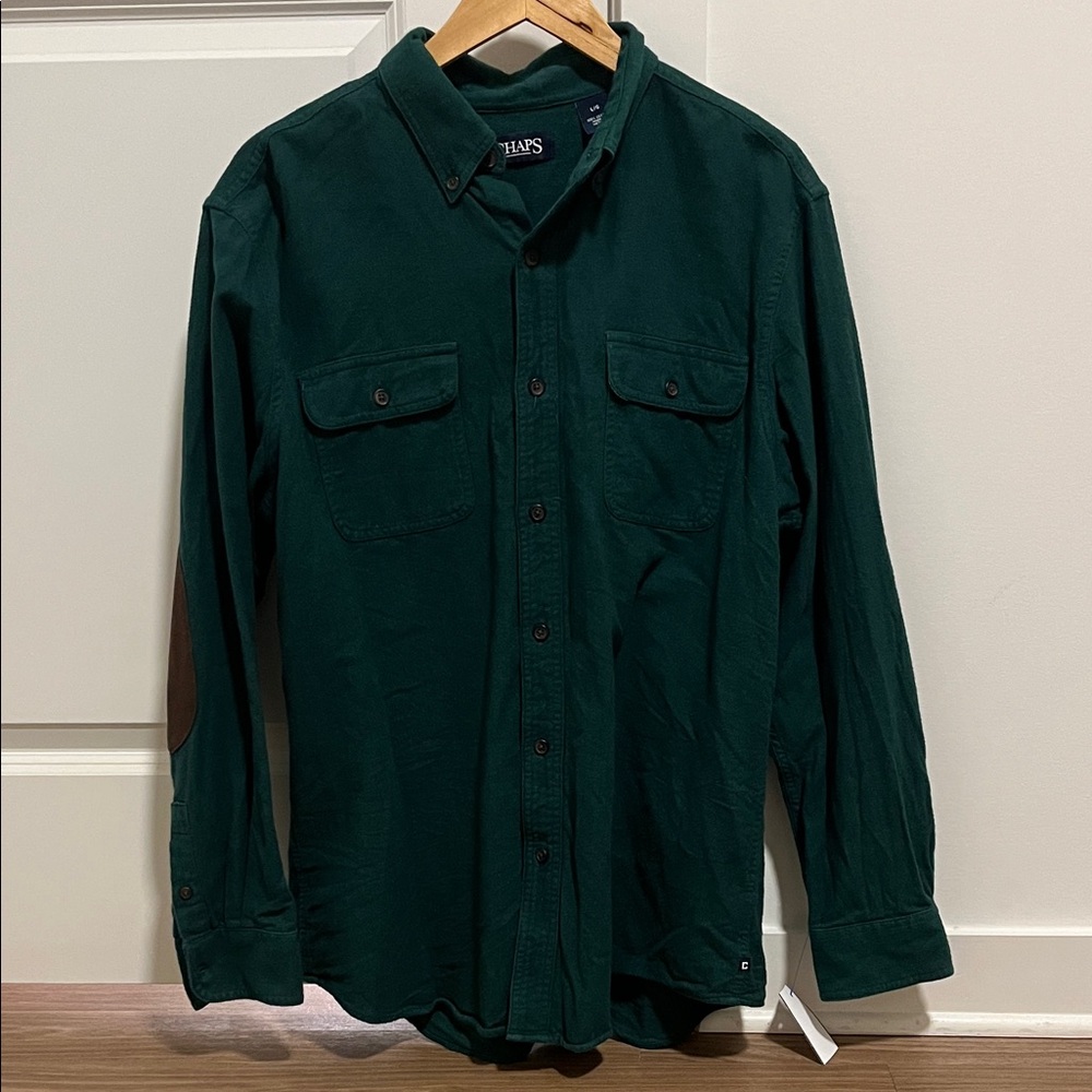 Chaps Forest Green Button-Down Shirt - image 1